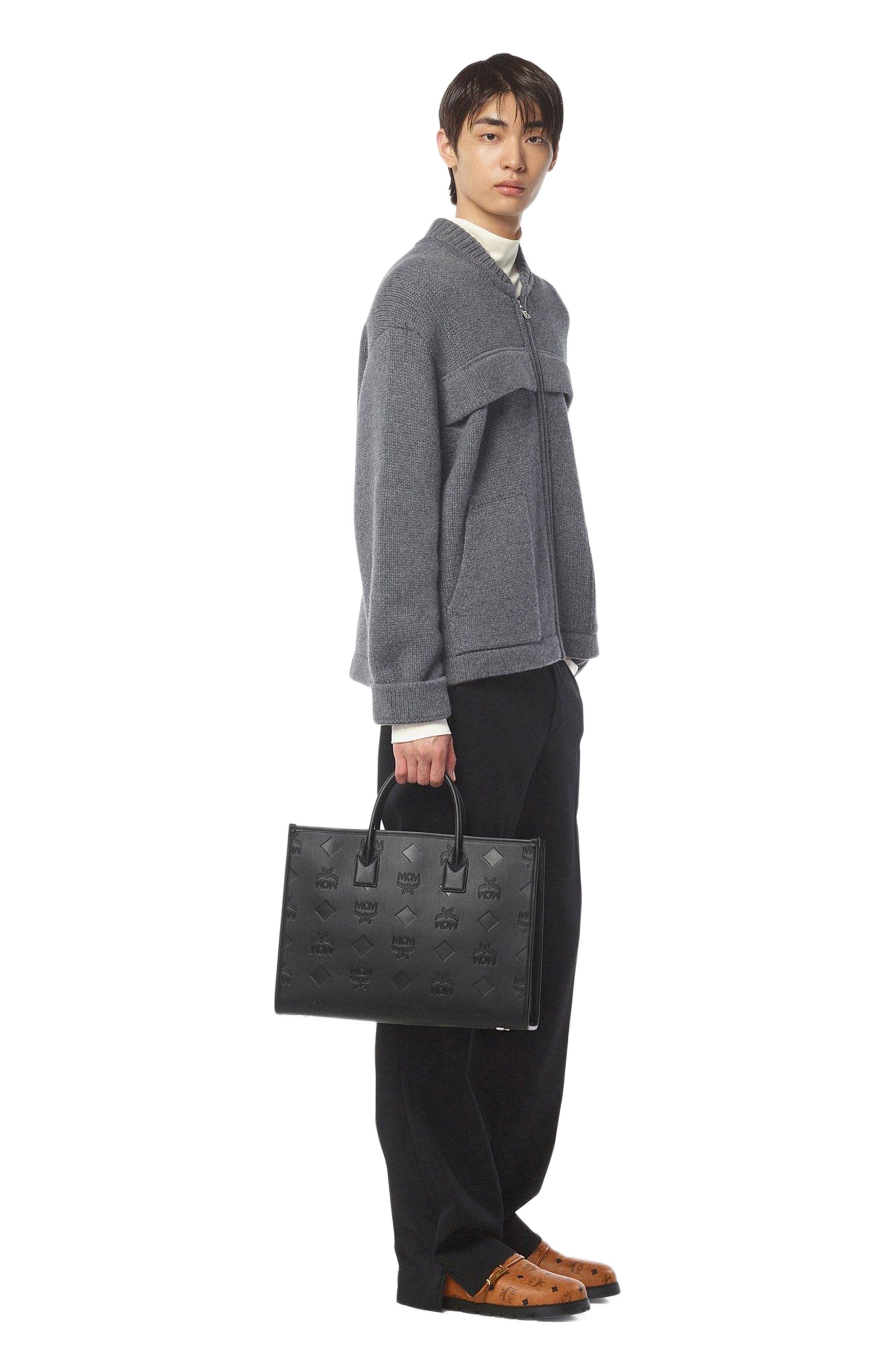 MCM München Tote in Maxi Monogram Leather, Alternate, color, 