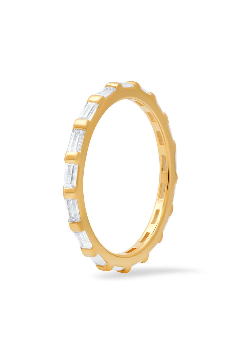 Sterling Silver CZ Baguette Infinity Band Ring, Alternate, color, GOLD