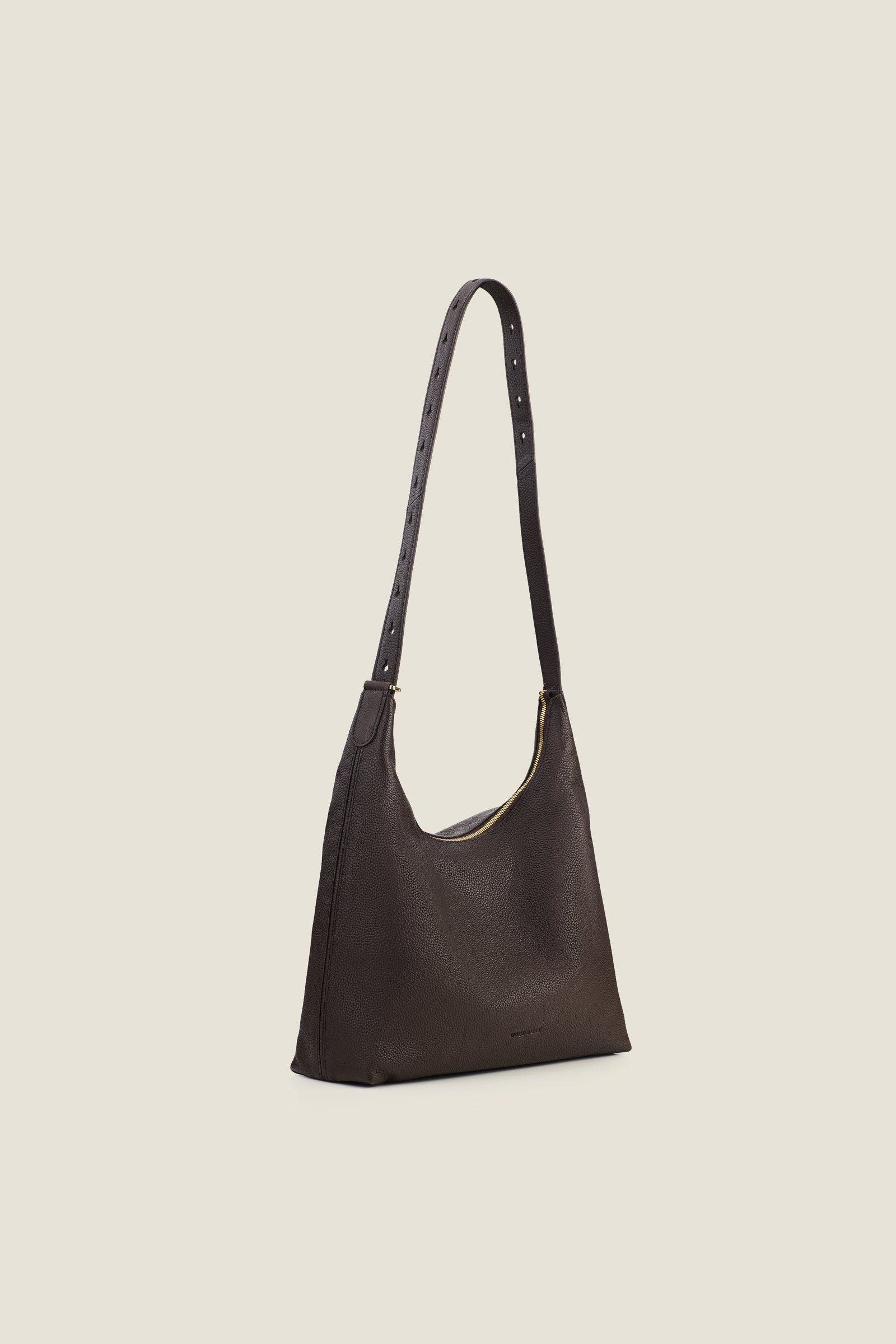 Hobo Relaxed Organized Leather Shoulder Bag, Alternate, color, Chocolate