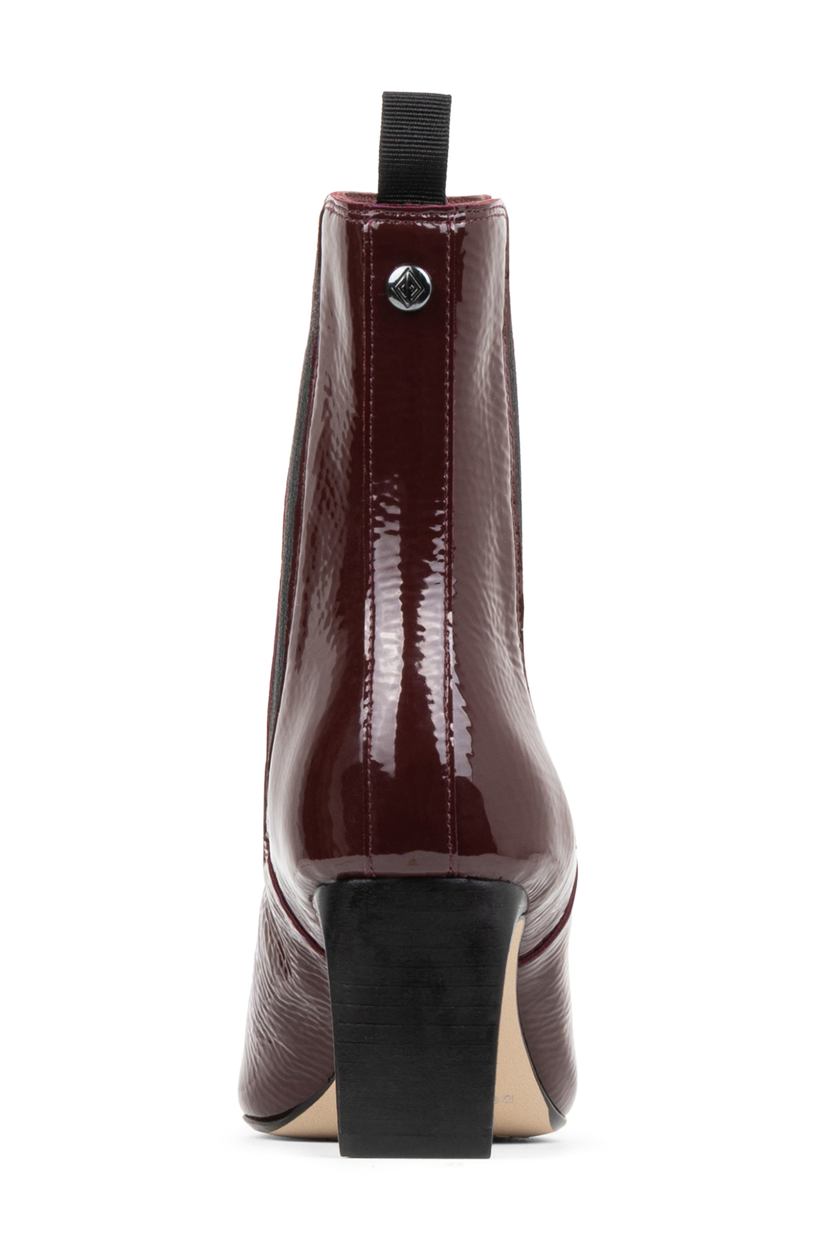 Brittnie Patent Leather Bootie, Alternate, color, BORDEAUX
