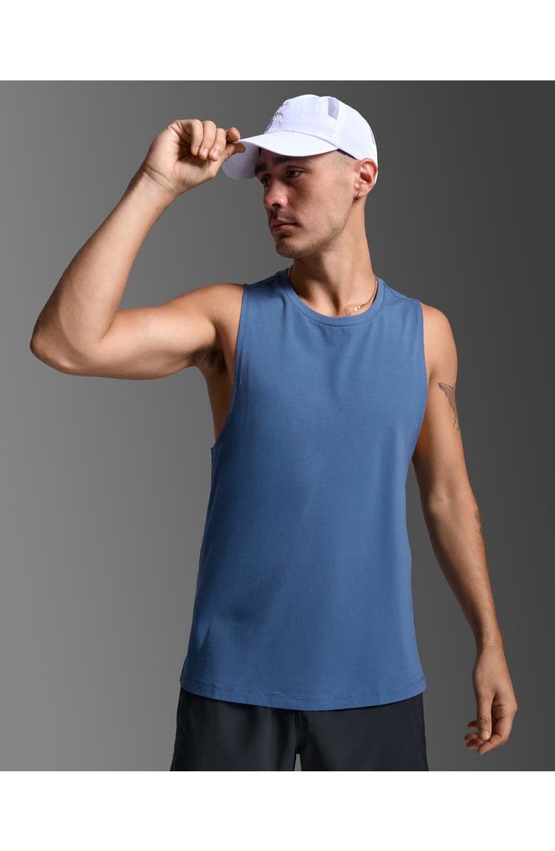 2XU Motion Cotton Flex Tank, Main, color, Indigo/Indigo