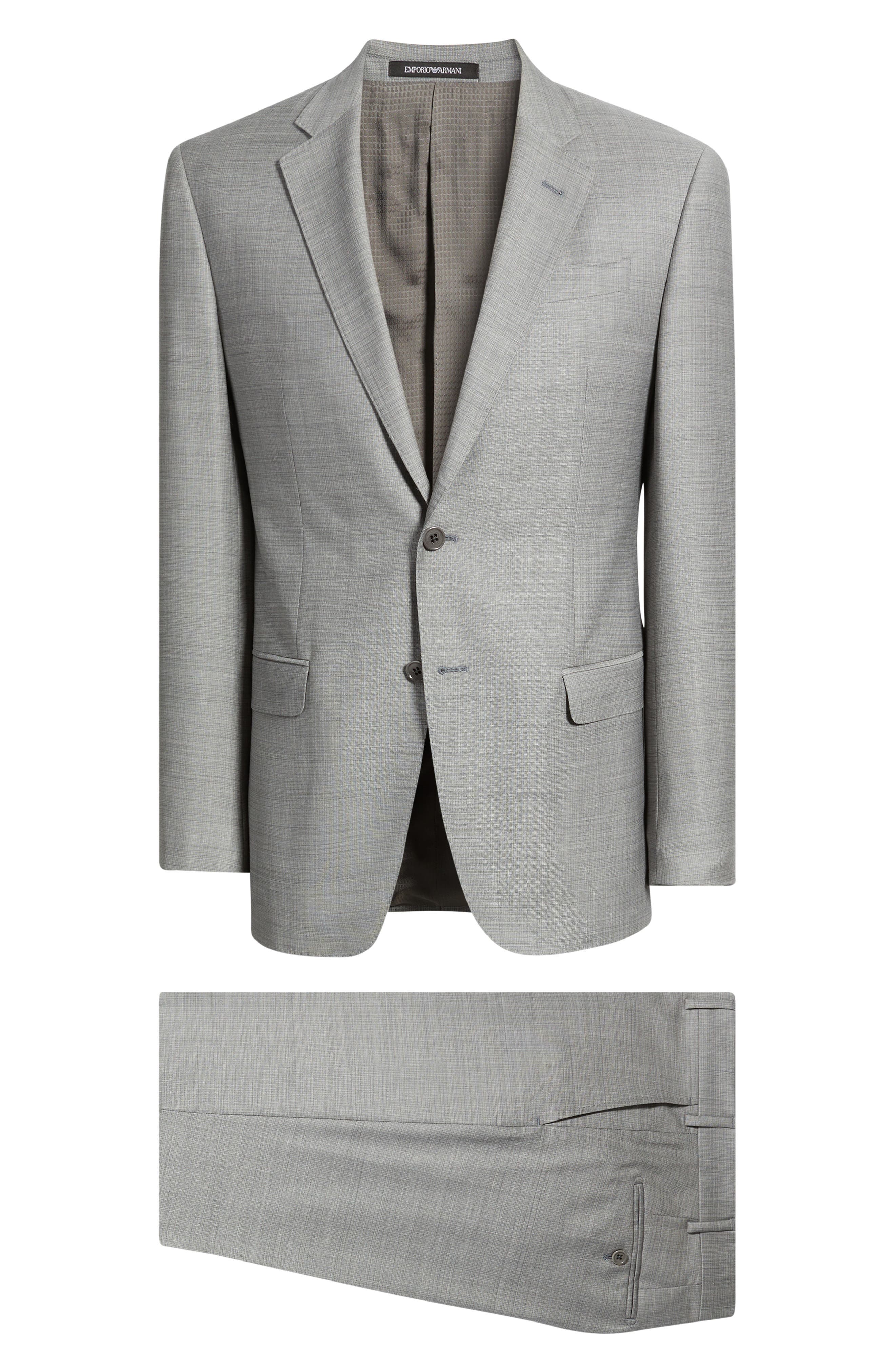 Emporio Armani Light Grey Melange Virgin Wool Suit (Men) | Nordstrom