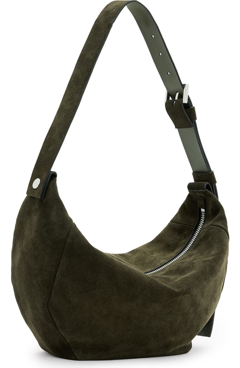 AllSaints Madea Suede Shoulder Bag, Alternate, color,