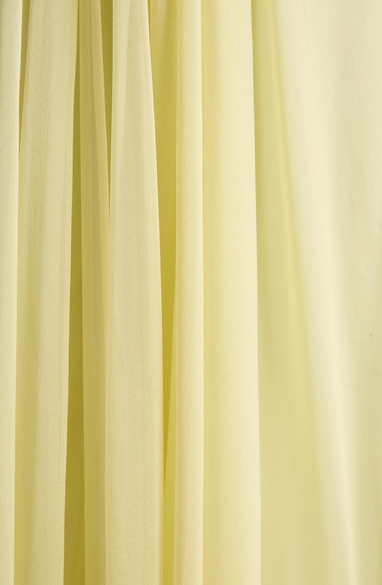 McQueen Draped Strapless Silk Chiffon Gown, Alternate, color, Sherbet