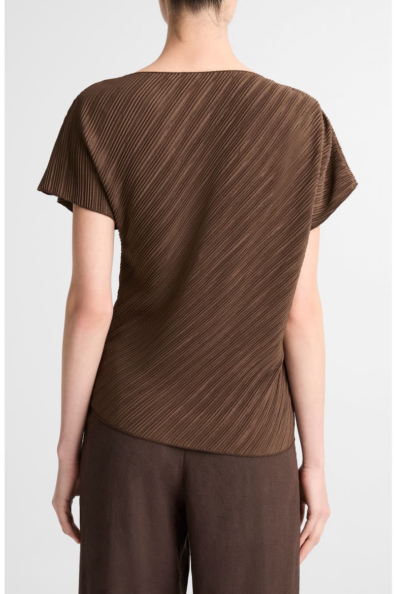 Diagonal Pleat Satin Top, Alternate, color, CLOVE