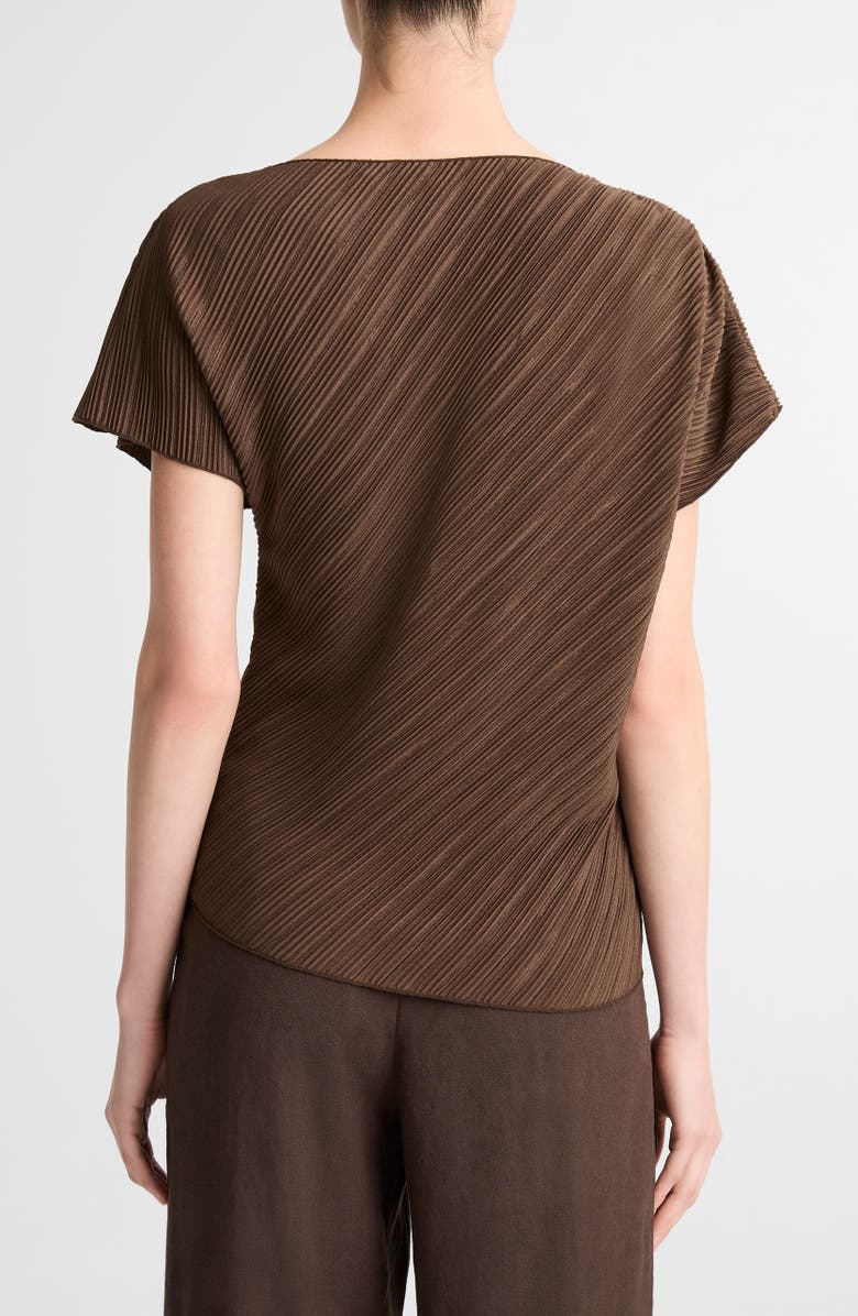 Vince Diagonal Pleat Satin Top, Alternate, color, Clove