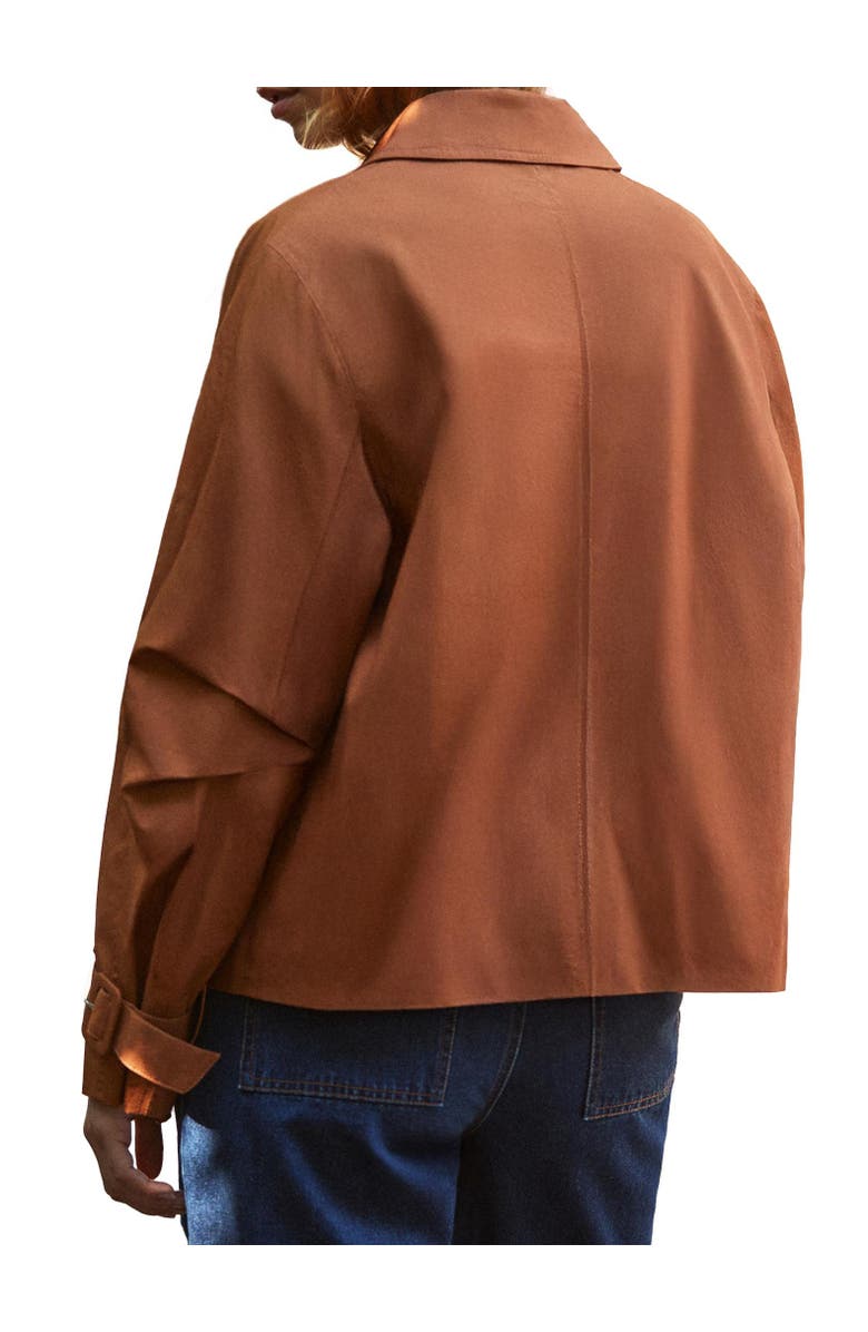 Ro&Zo Long Sleeve Short Trench Jacket, Alternate, color, Brown