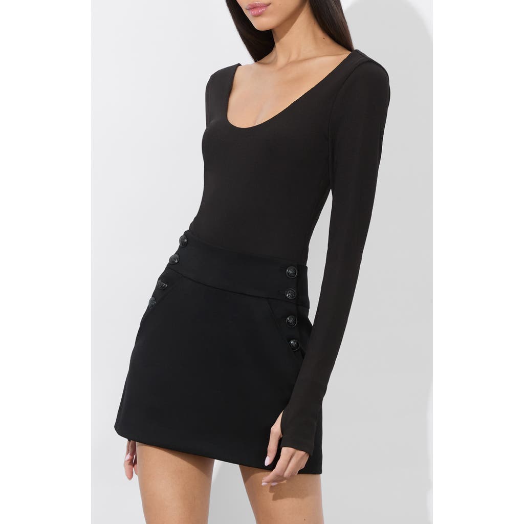 Alice And Olivia Rhys Ballet Scoop Neck Bodysuit