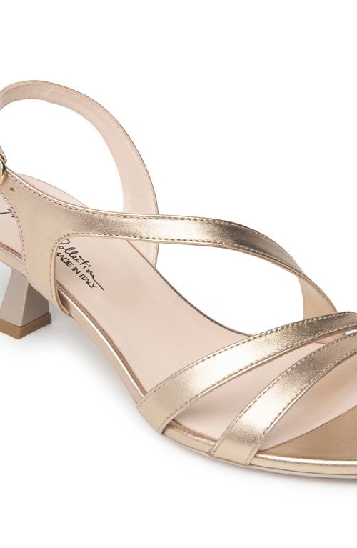 Nerogiardini Slingback Kitten Heel Sandal In Gold