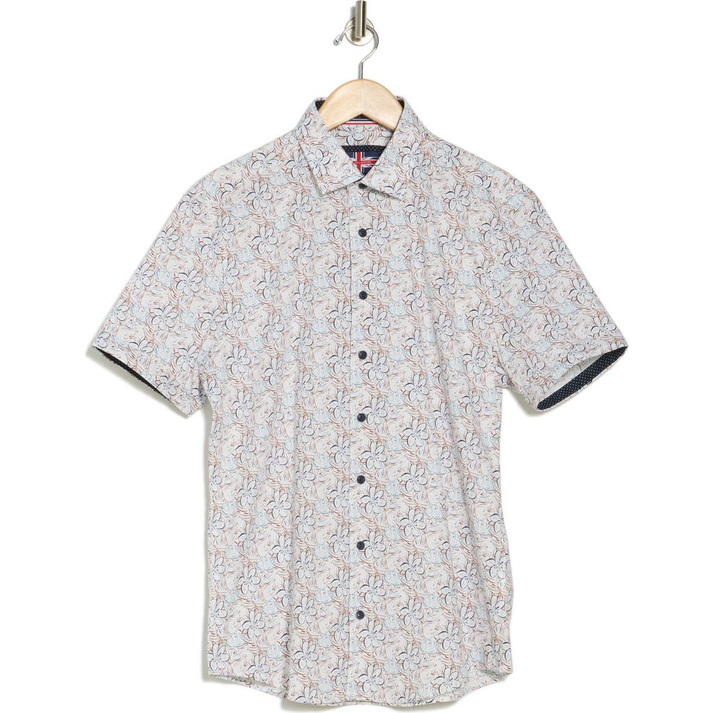 Soul Of London Stretch Cotton Sport Shirt In White/blanc
