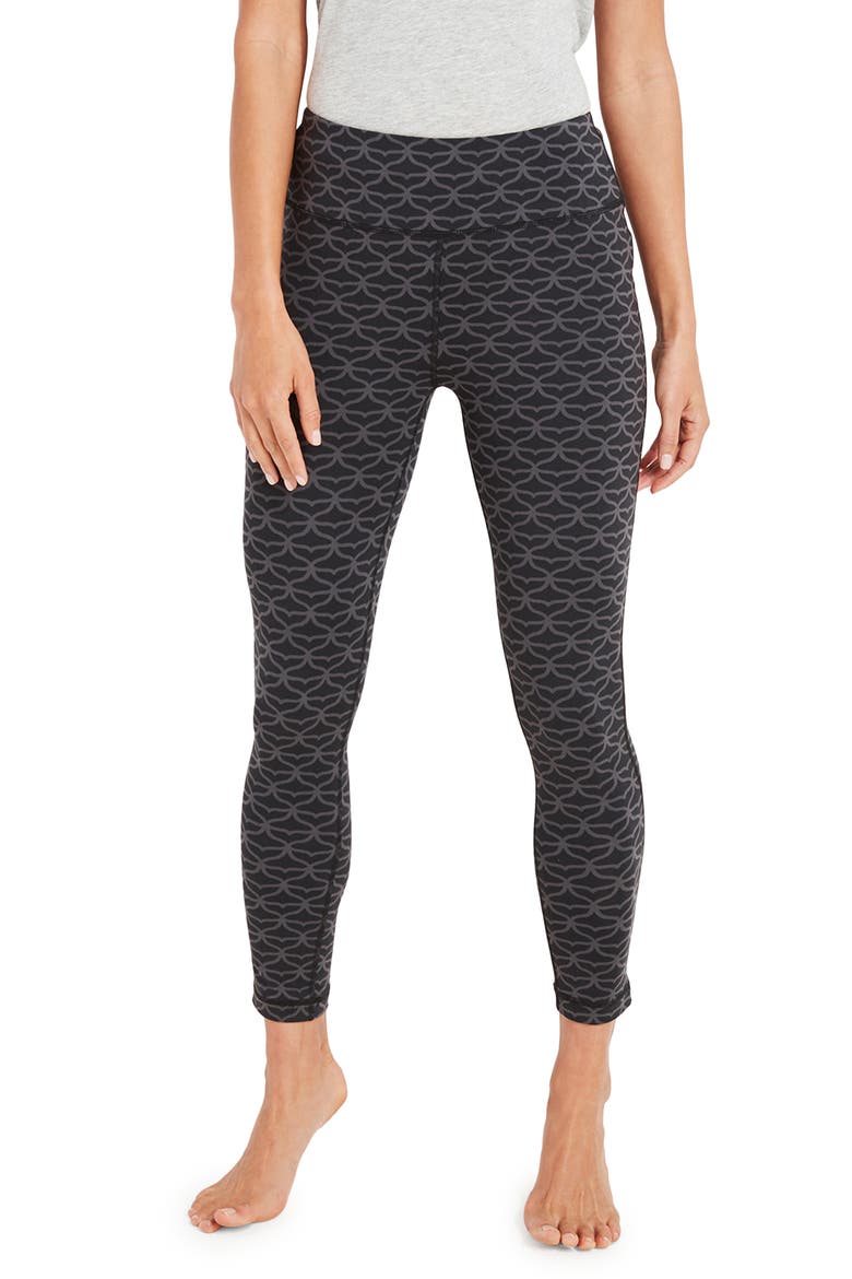 Print Performance Leggings, Main, color, JET BLACK