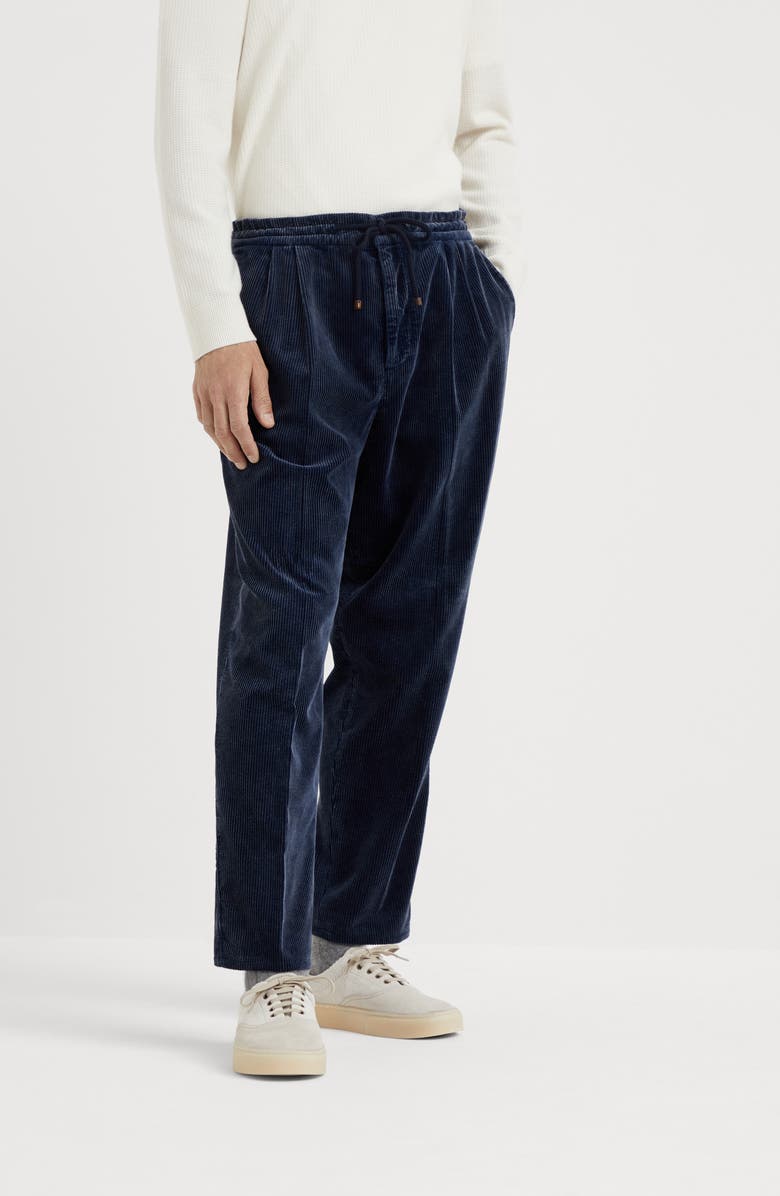 Brunello Cucinelli Leisure fit trousers with drawstring, Alternate, color,