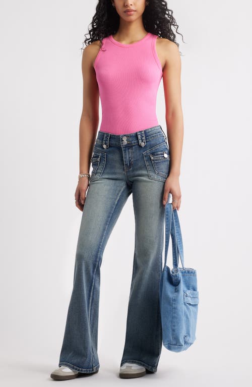 Bp. Slinky Rib Knit Tank In Pink Butterfly