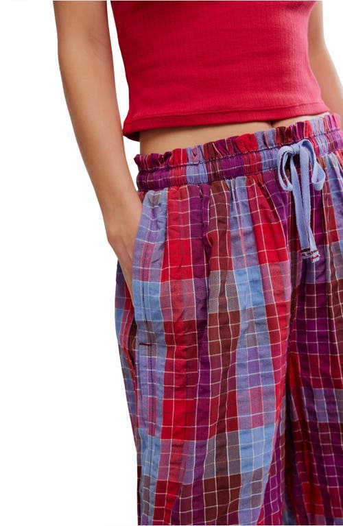 Free People Find The Time Wide Leg Pajama Pants In Red