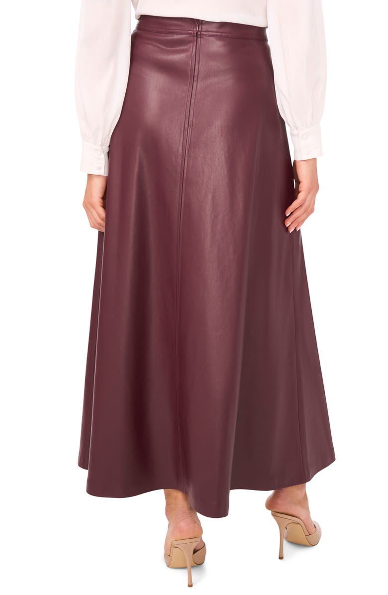 Vince Camuto Faux Leather A-Line Skirt, Alternate, color, Grape Wine