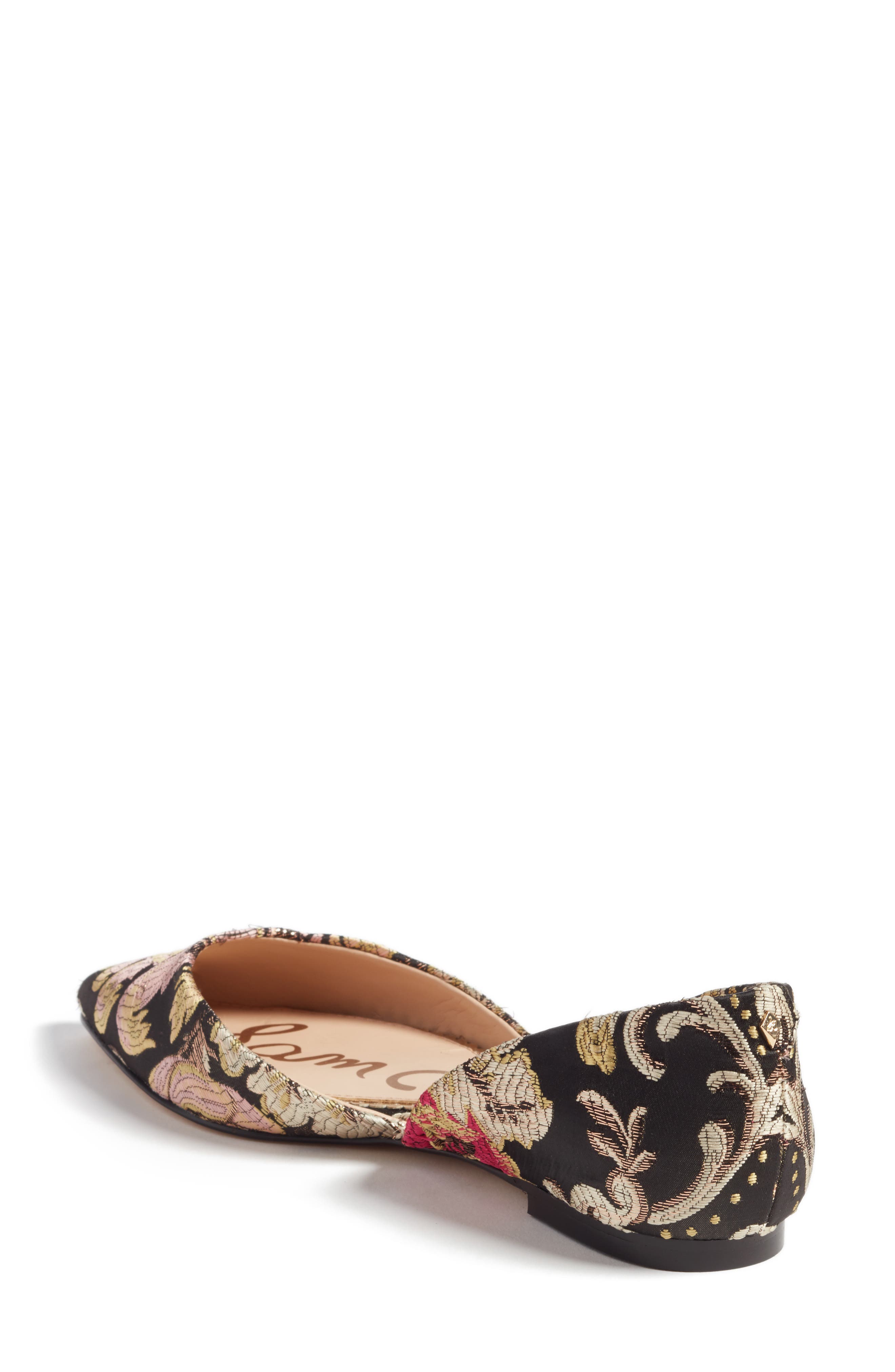 Rodney Pointy Toe d'Orsay Flat, Alternate, color, BLACK JACQUARD PRINT