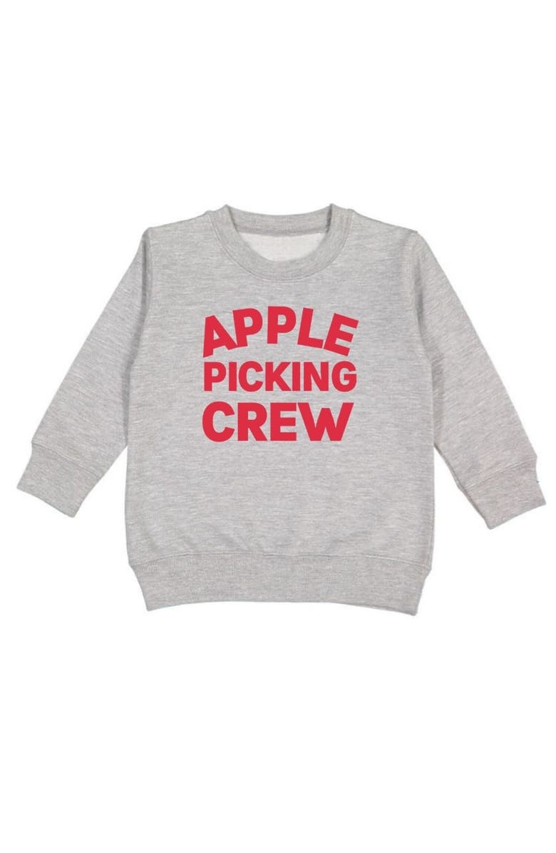 Sweet Wink Apple Picking Crew Sweatshirt, Main, color, Grey