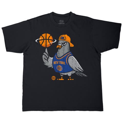 Unisex Stadium Essentials  Black New York Knicks Pigeon T-Shirt