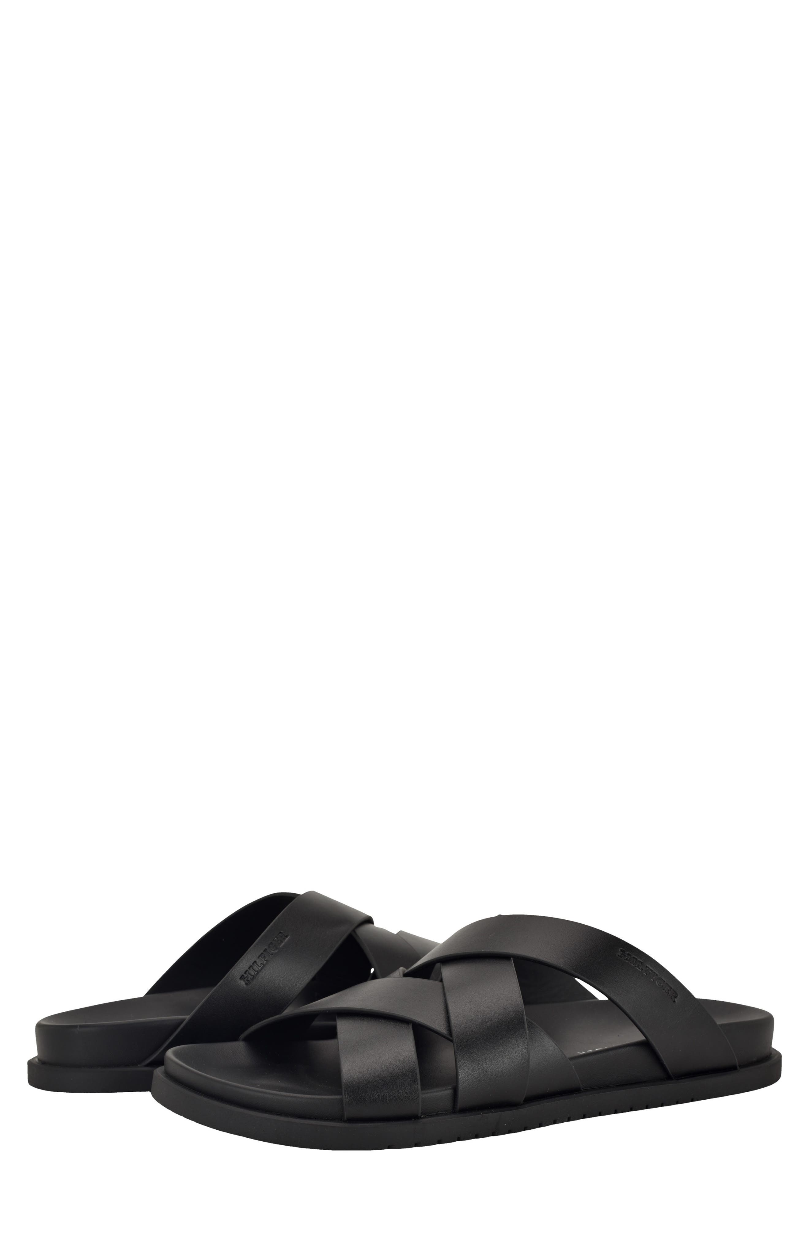 Tommy Hilfiger Bivin Crossover Slide Sandal, Alternate, color, Black