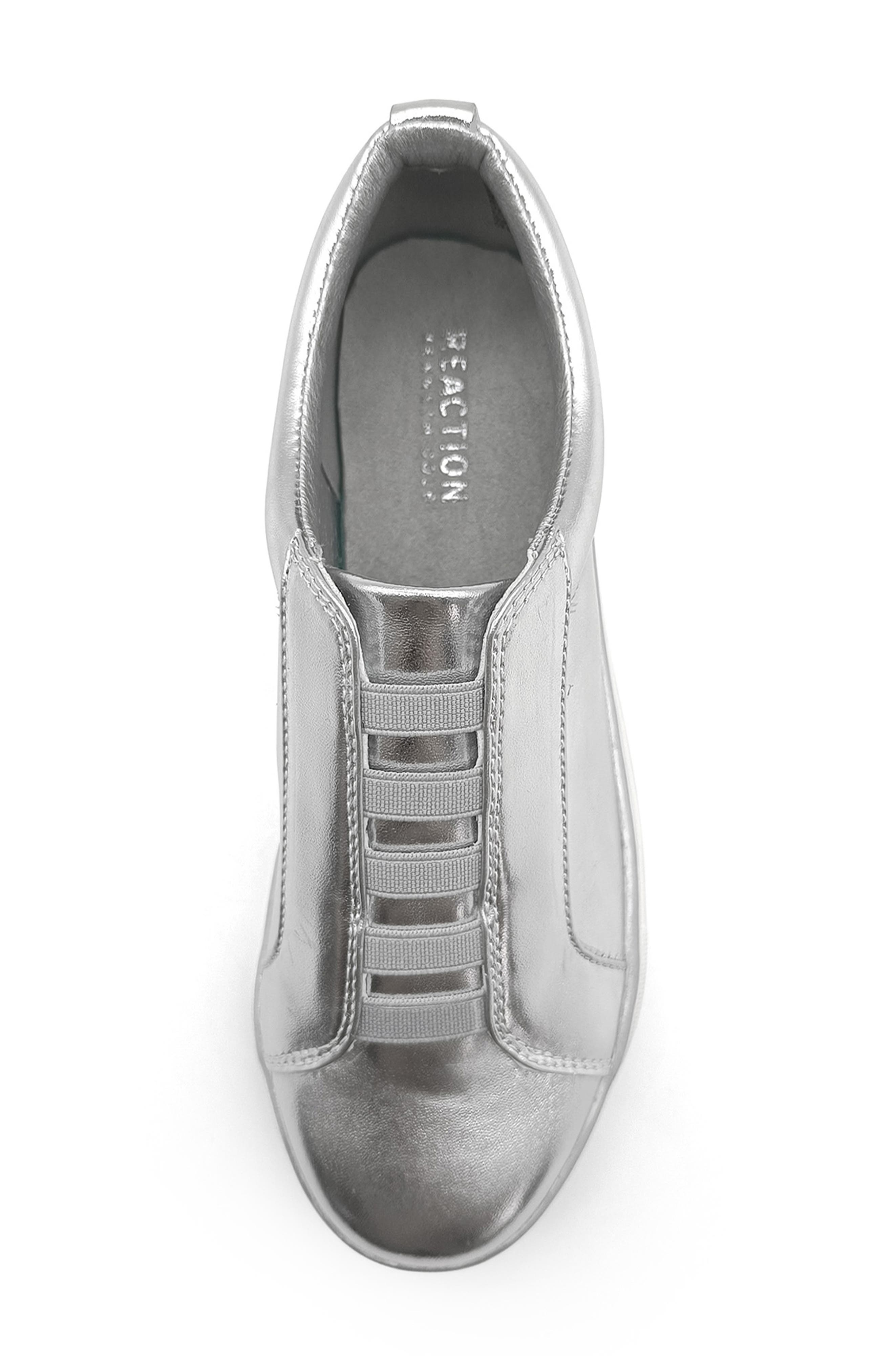 Reaction Kenneth Cole Bonnie Metallic Slip-On Sneaker, Alternate, color, Silver
