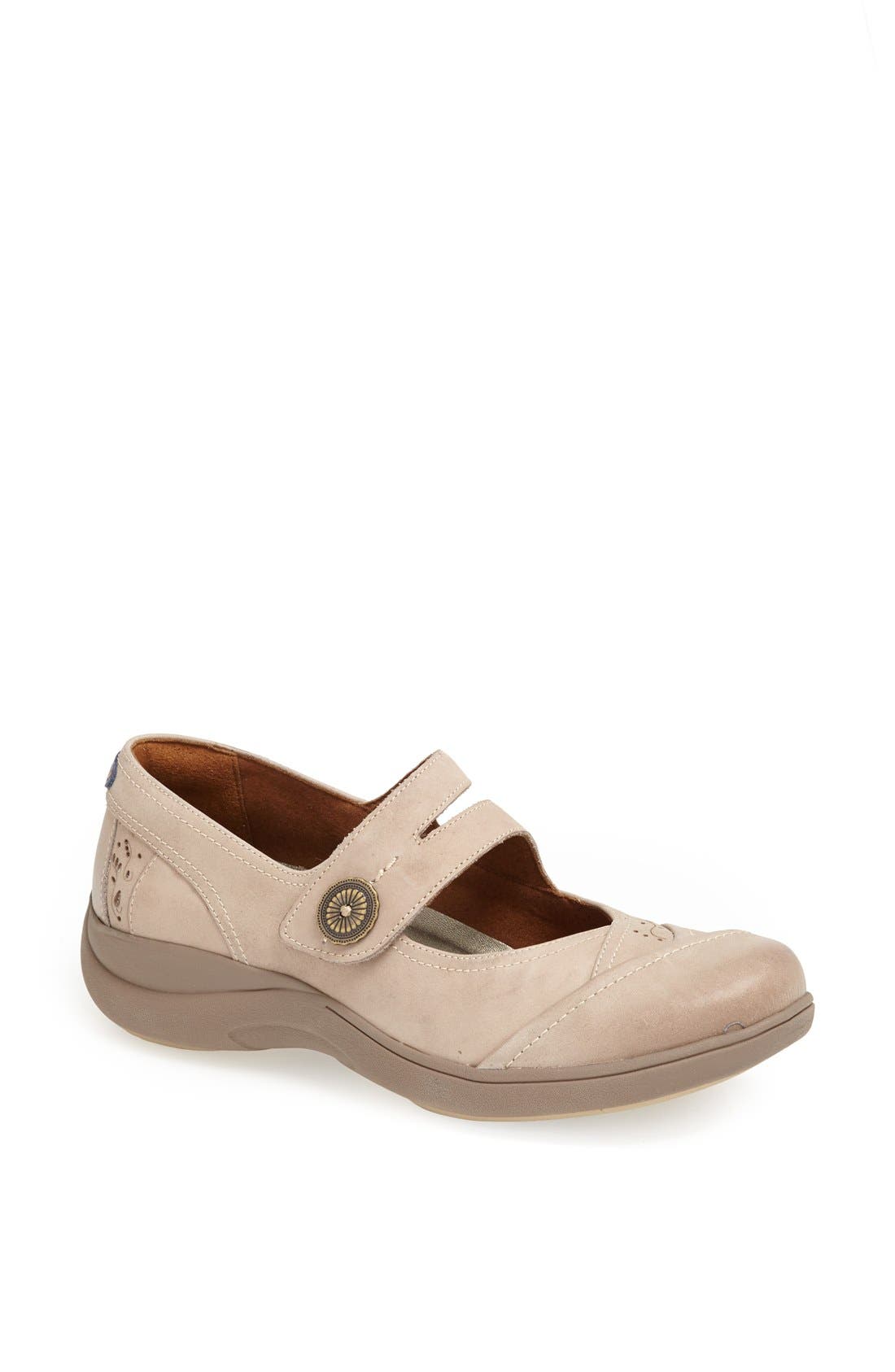 'REVshow' Leather Flat, Main, color, TAUPE