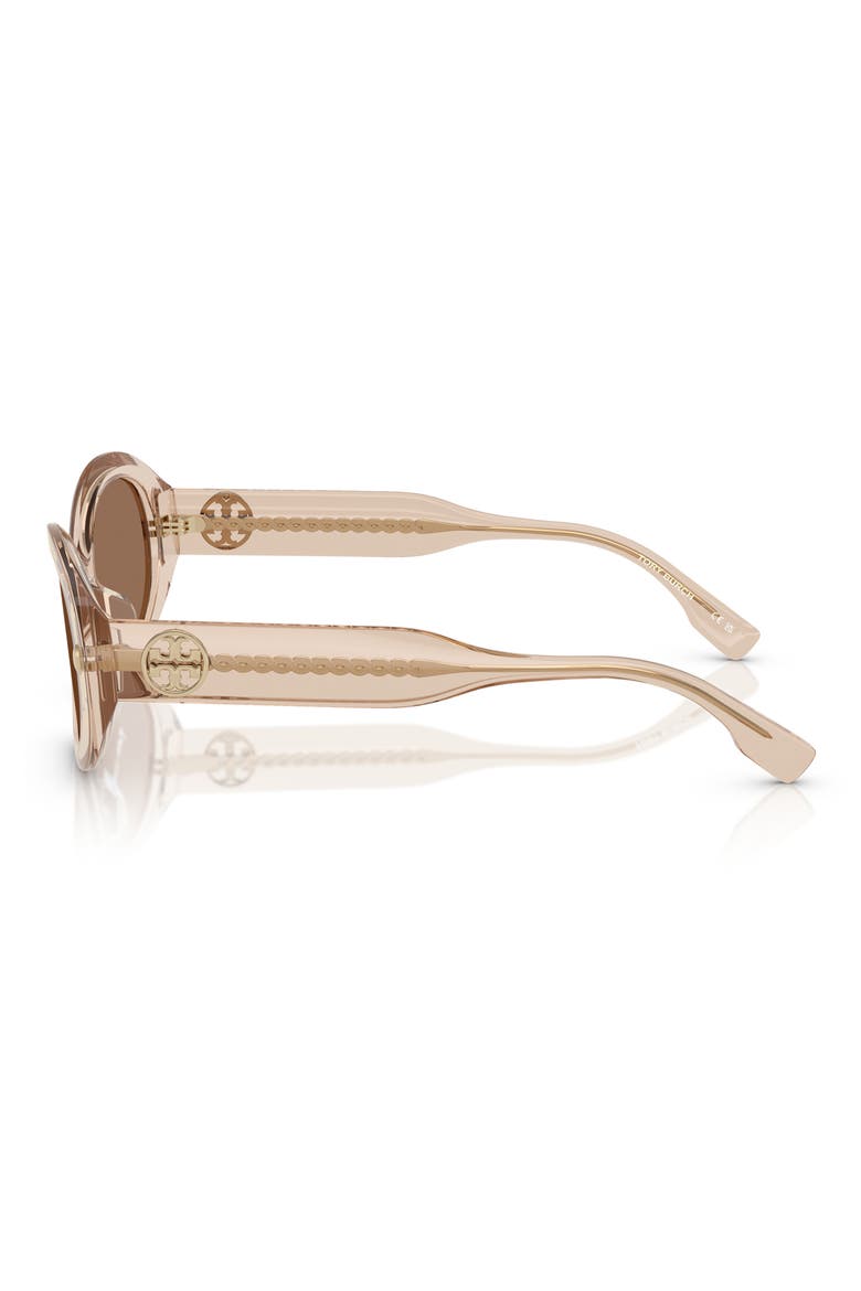 53mm Oval Sunglasses, Alternate, color, DARK BROWN