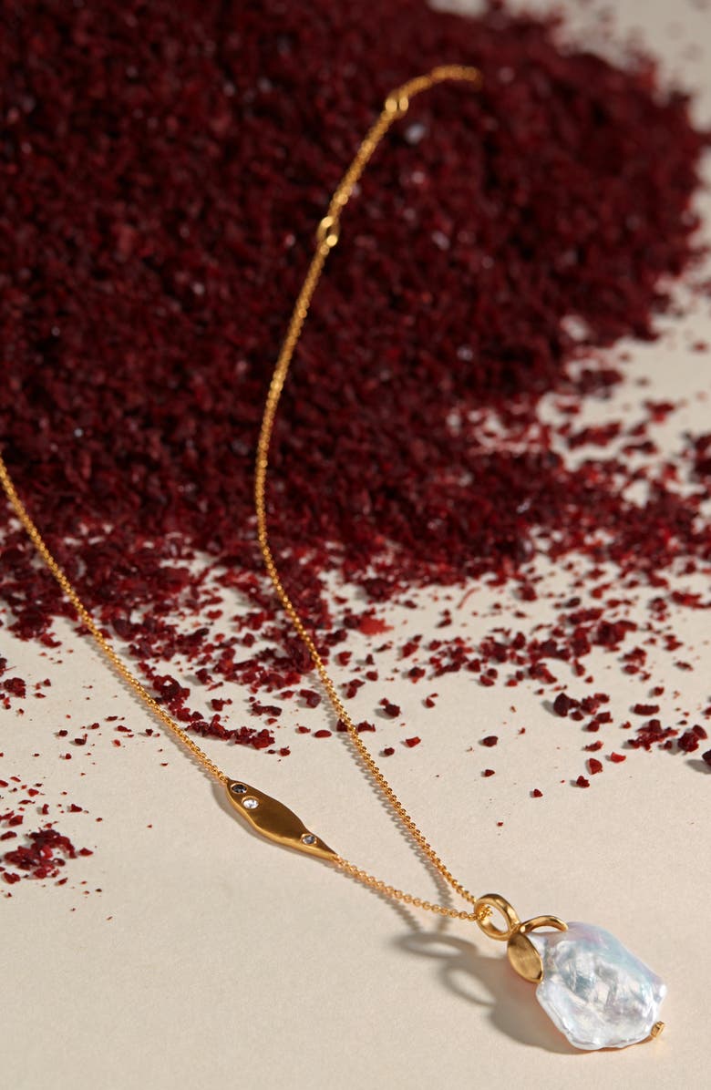 Monica Vinader Keshi Pearl Necklace Enhancer, Alternate, color, Gp