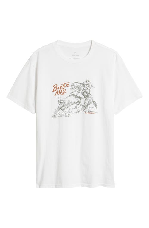 Brixton Wellston Tailored Fit Cotton Graphic T-shirt In White