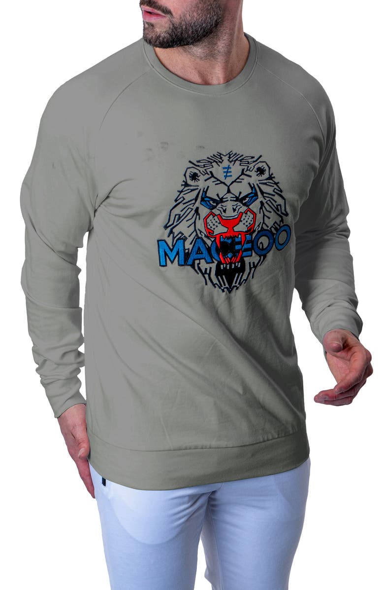 Maceoo Majestic Stretch Cotton Sweatshirt, Alternate, color, Grey
