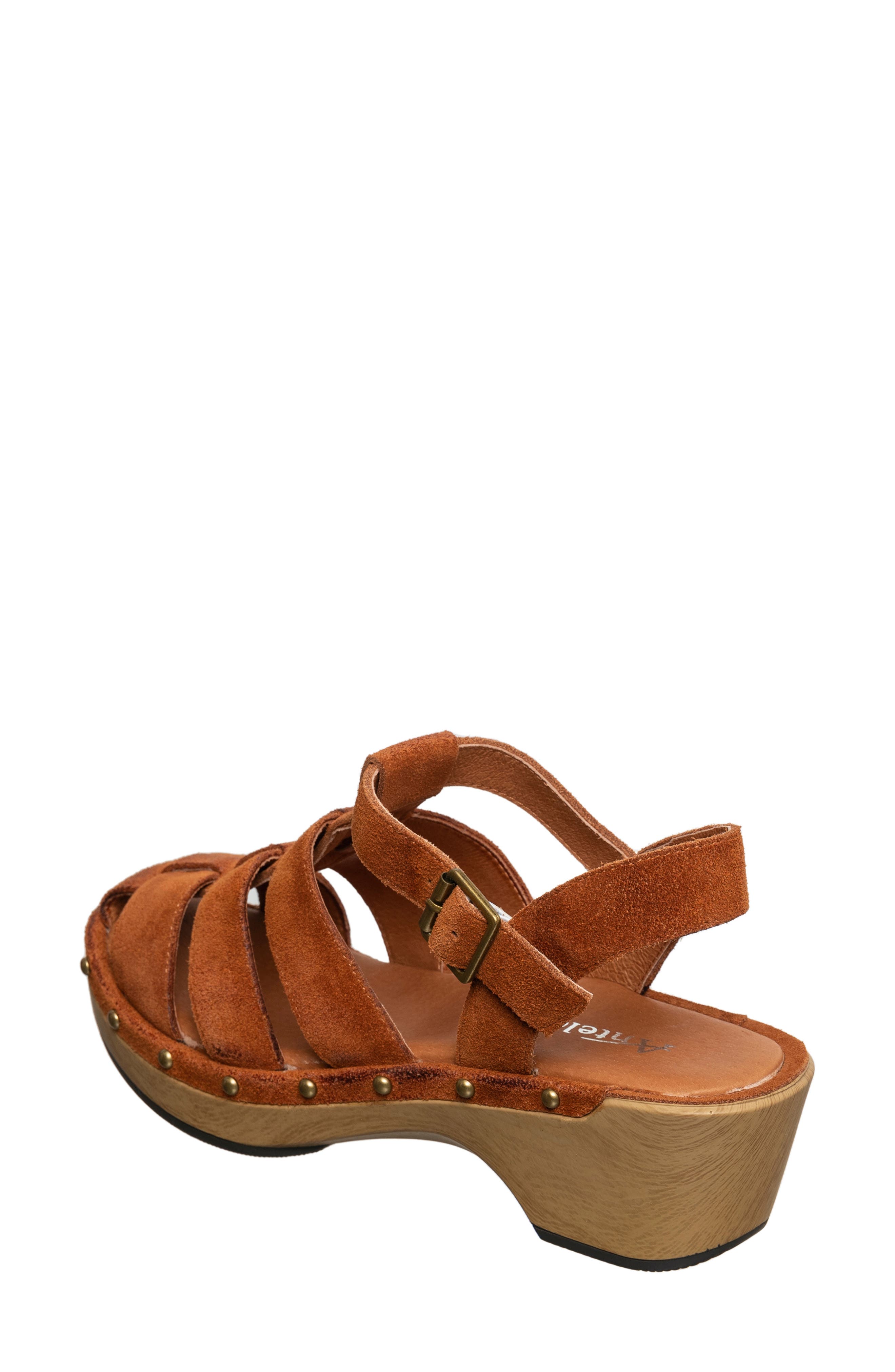 ANTELOPE Macon Stud Sandal, Alternate, color, Tobacco Suede