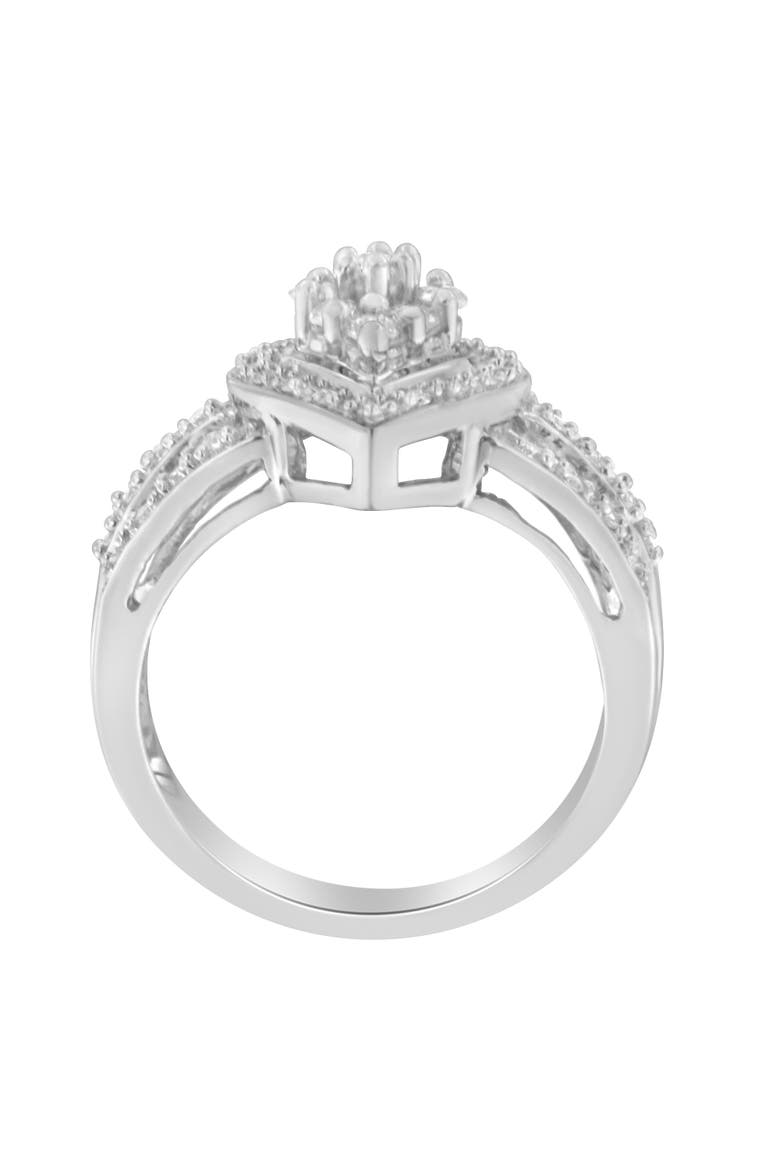 10K White Gold 1/2 Ctw Diamond Cocktail Teardrop Ring, Alternate, color, White Gold
