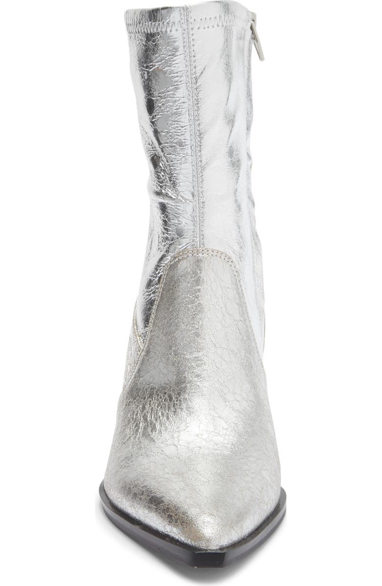 Dolce Vita Arya Pointed Toe Bootie, Alternate, color, Silver