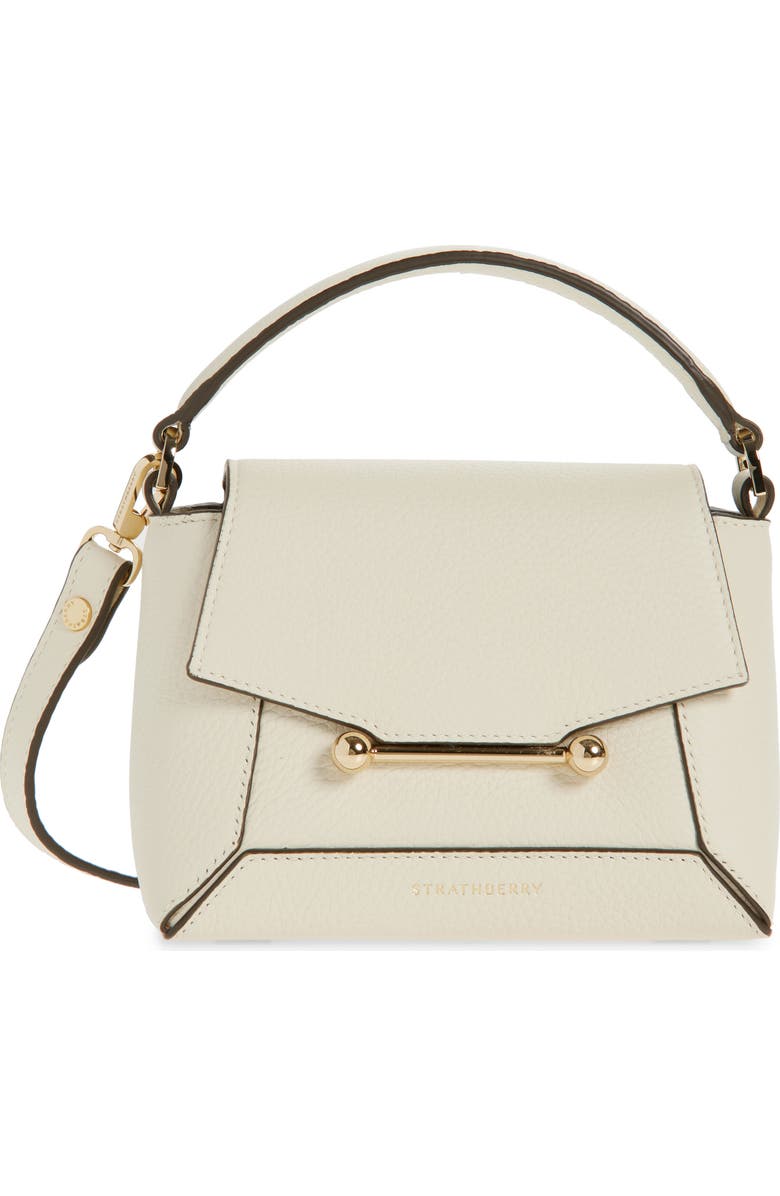 Strathberry Nano Mosaic Grained Leather Top Handle Bag, Main, color, Vanilla
