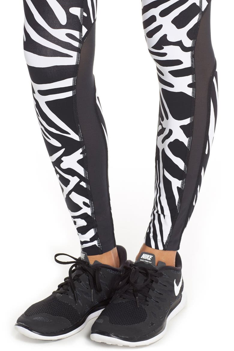 'Palm Epic Lux' Dri-FIT Tights, Alternate, color, BLACK/ SILVER
