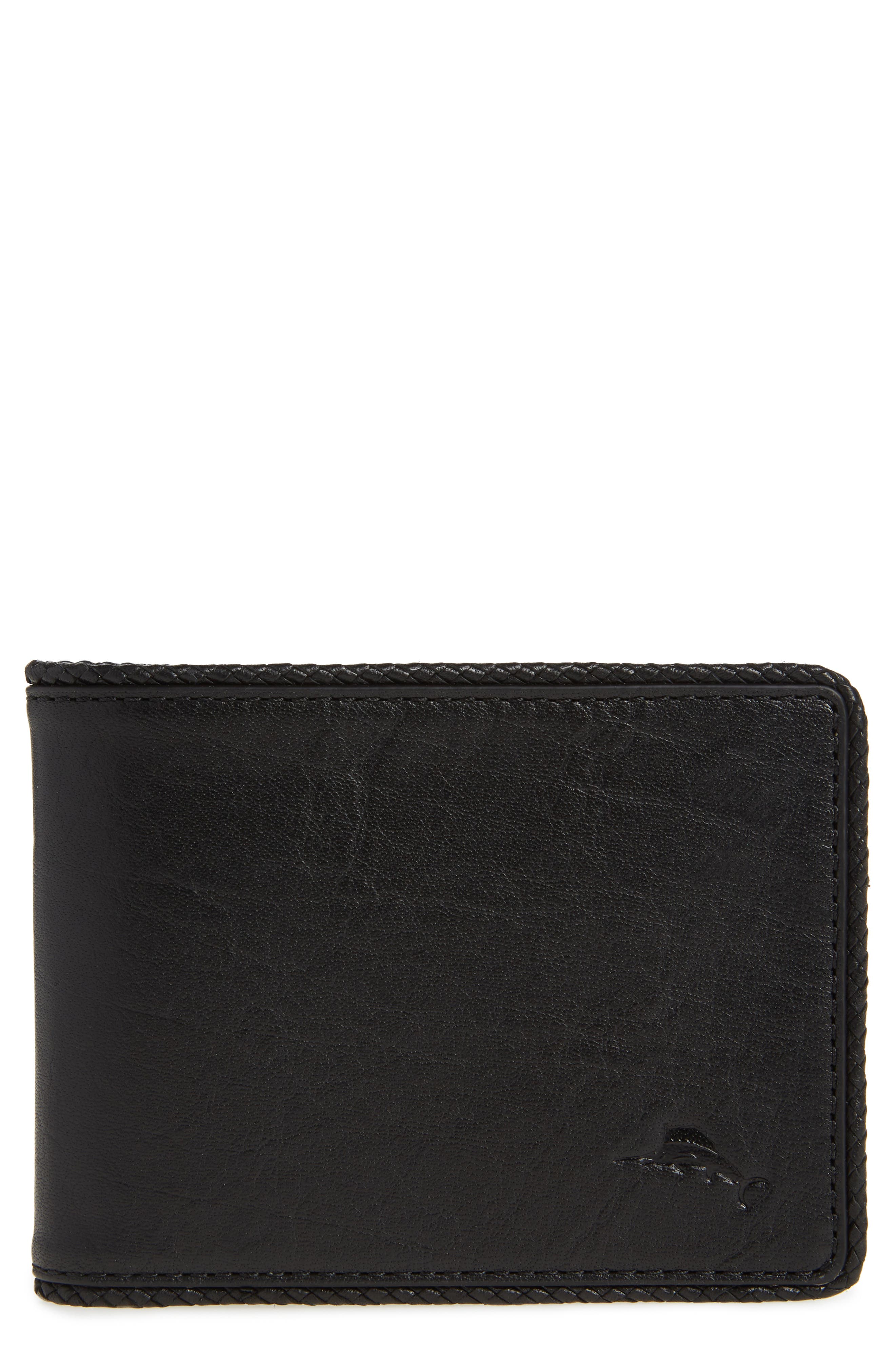 Tommy Bahama Braided Edge Leather Slimfold Wallet