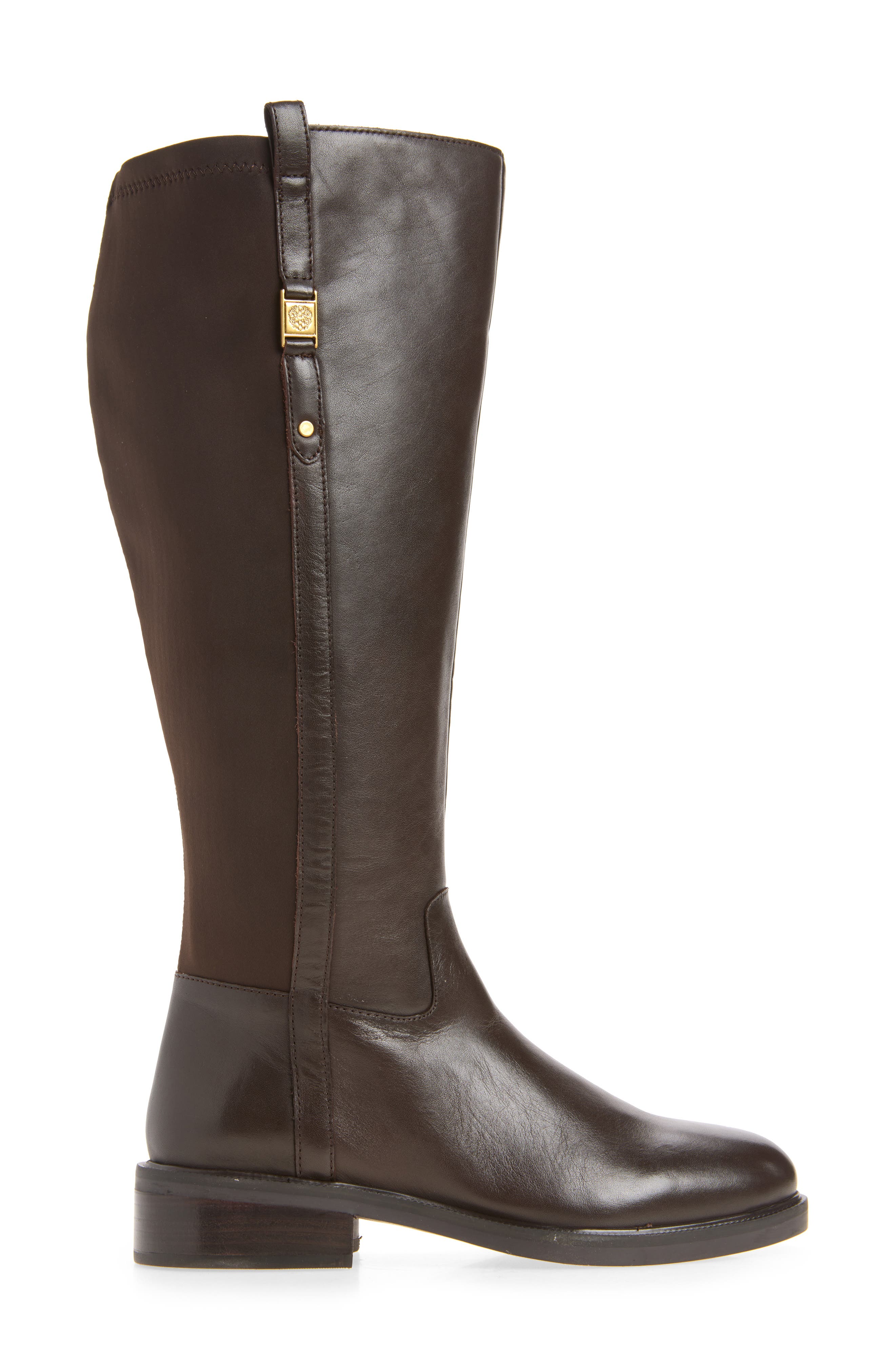 Annora Wide Calf Leather Boot, Alternate, color, BROWNIE