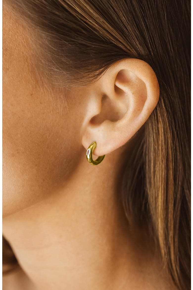 Rayne CZ Hoop Earrings, Alternate, color, GOLD