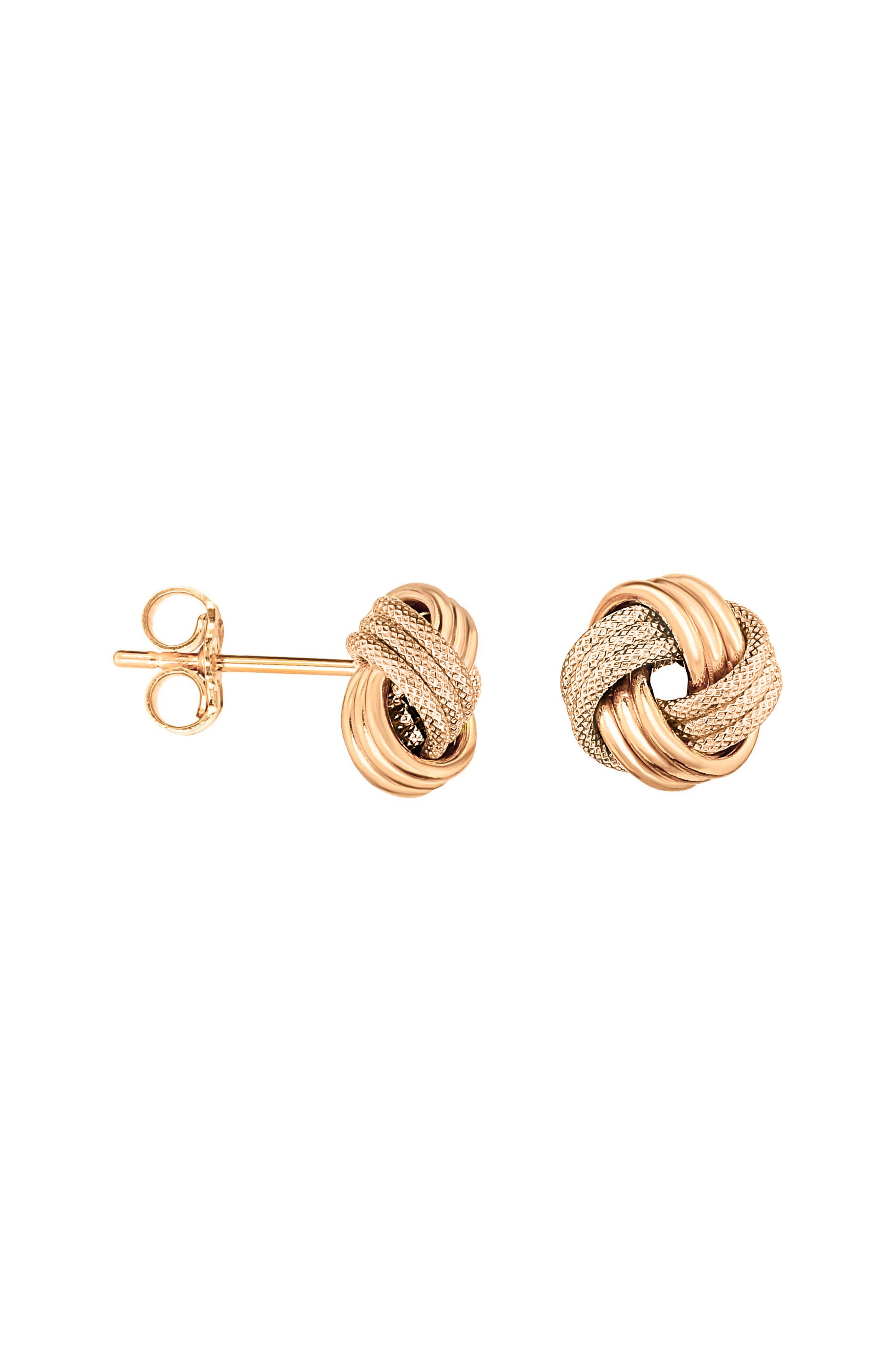 14k Gold Love Knot Stud Earrings