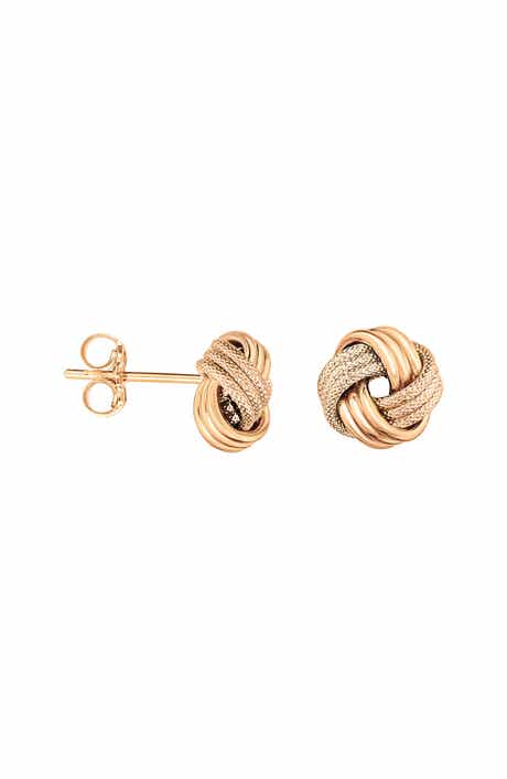 14k Gold Love Knot Stud Earrings