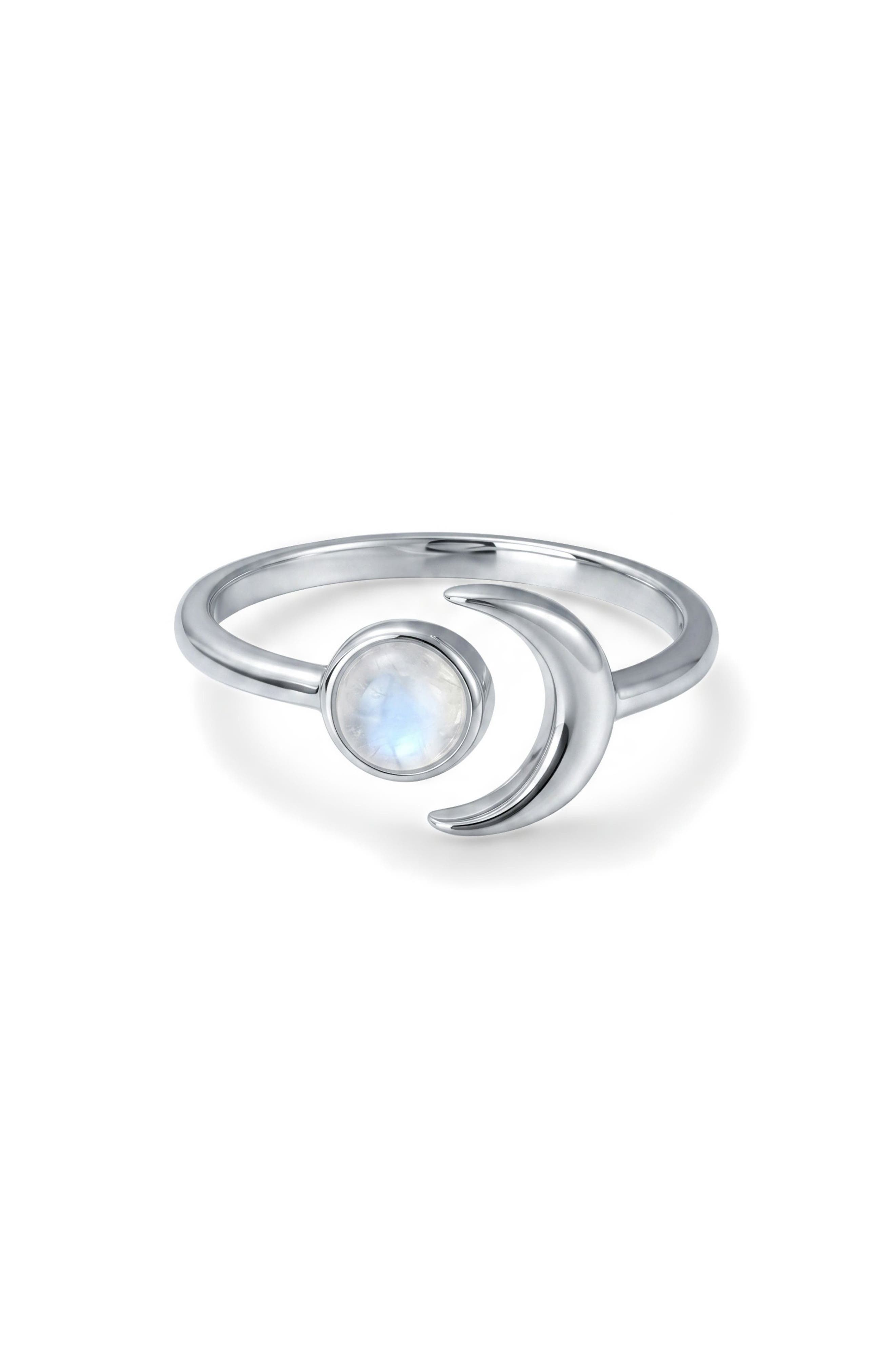 Celestial Moonstone Bypass Ring