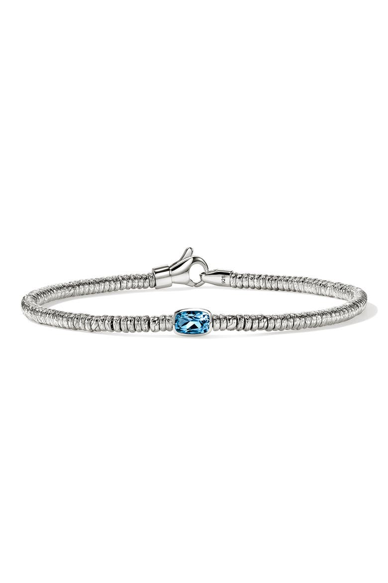 Heishi Sterling Silver Swiss Blue Topaz Bracelet, Main, color, SWISS BLUE TOPAZ
