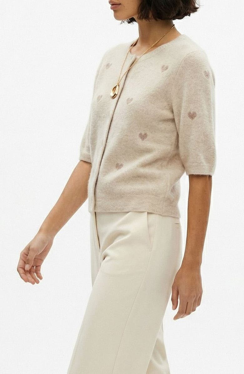 VERO MODA Offy Intarsia Cardigan, Alternate, color, Birch Detail Moon Rock Hearts