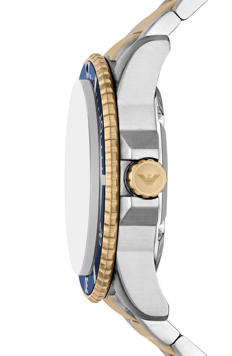 Emporio Armani World Explorer Solar Two-Tone Bracelet Watch, 42mm, Alternate, color,