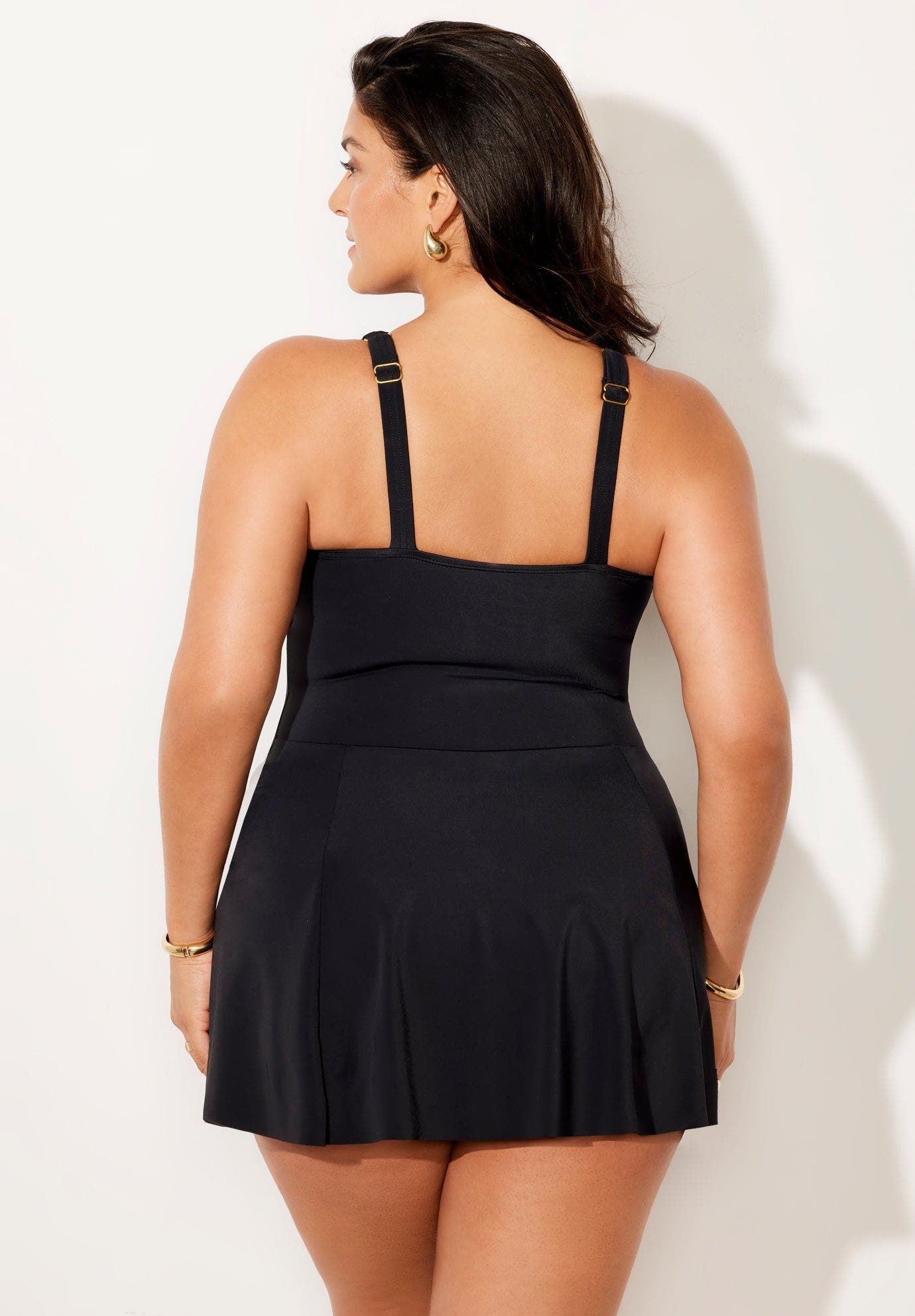 torrid black swim dress Swimsuits For All Women's Adjustable Sarong Swimdress - time offers black two piece sets for women Velvi - Evelyn Mini Size:14M