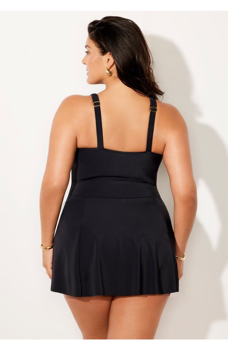 Swimsuits for All Adjustable Sarong Swimdress, Alternate, color, Black