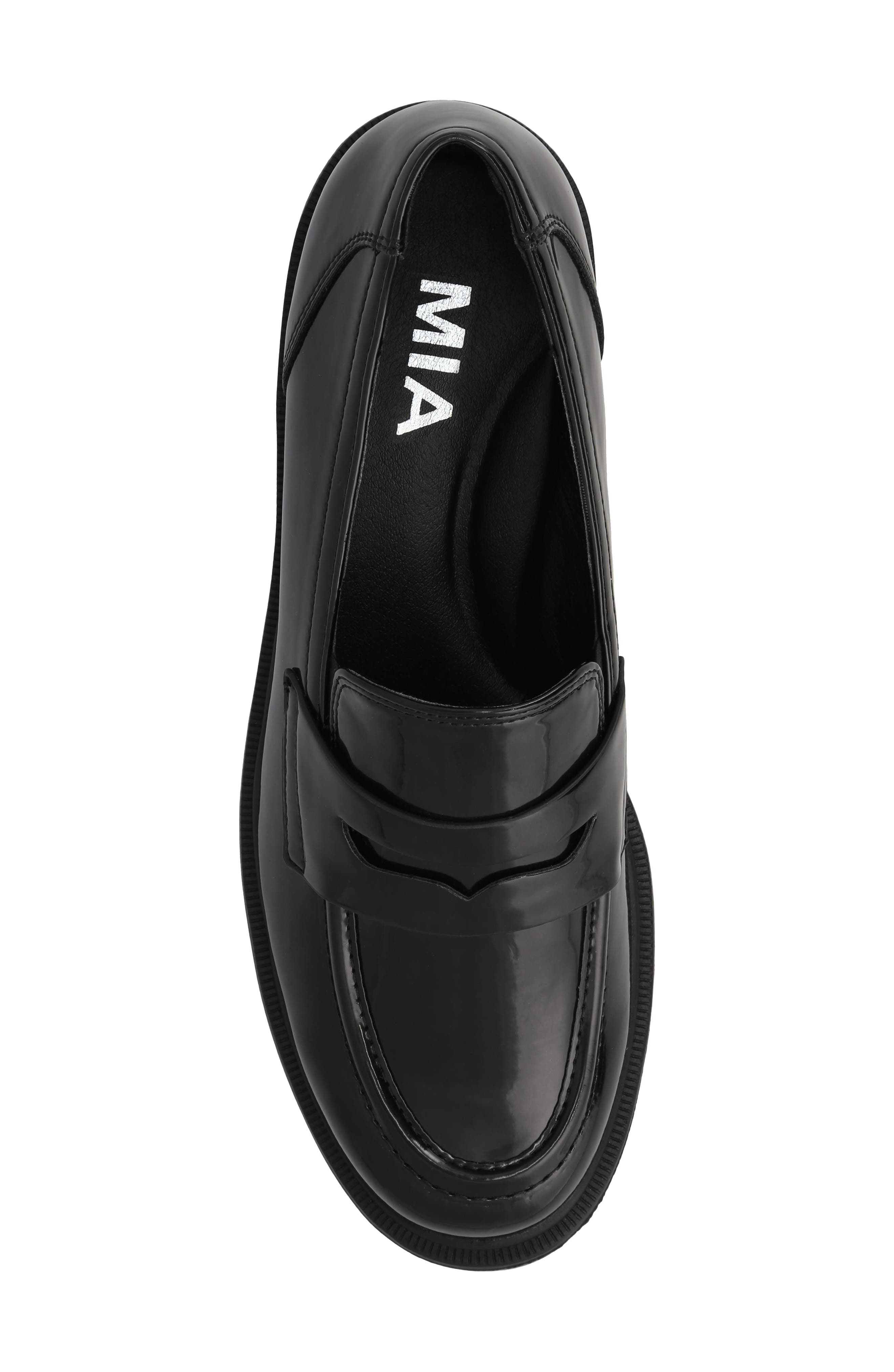 MIA Yoani Lug Sole Penny Loafer, Alternate, color, Black
