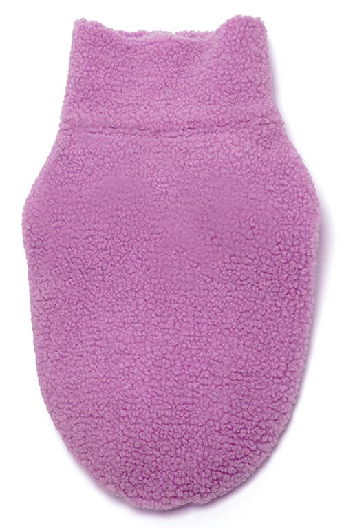 Rebel Dawg Boho Faux Shearling Pullover Dog Sweater In Purple