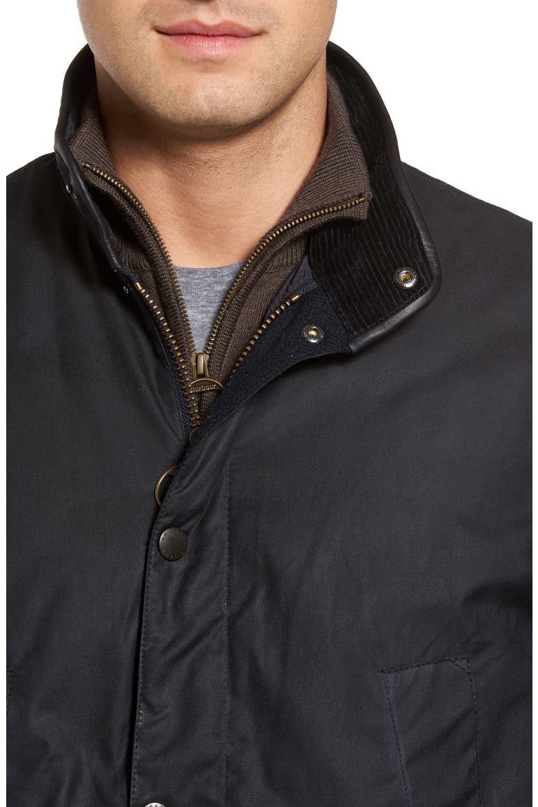 Hereford Waxed Cotton Jacket, Alternate, color, NAVY