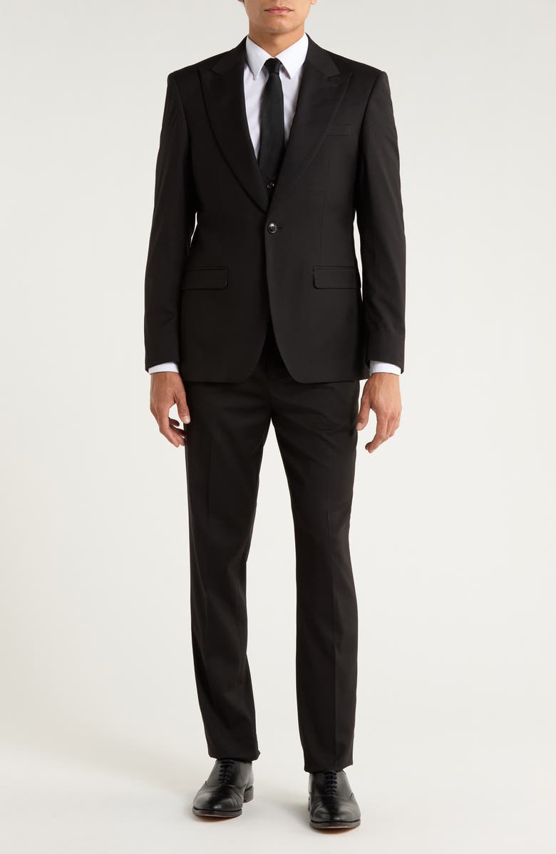 ZEGARIE Stretch 3-Piece Suit, Main, color, Black