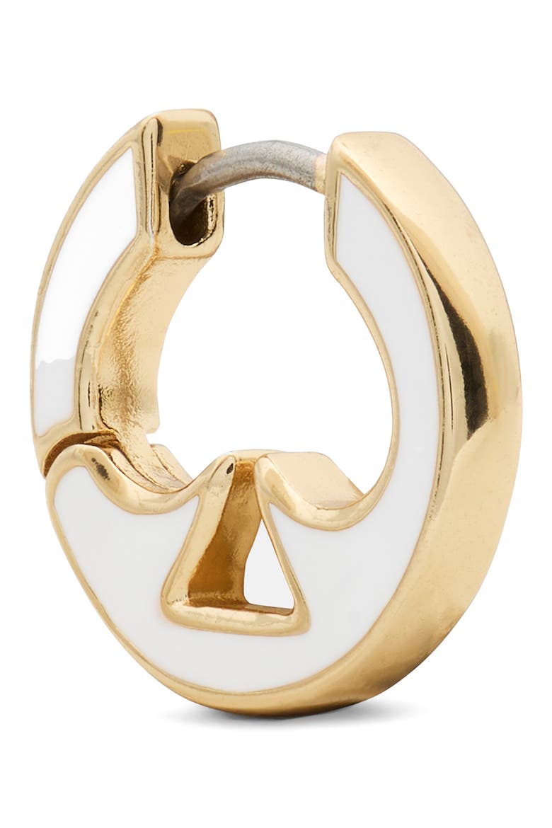 everyday spade cutout huggie hoop earrings, Alternate, color, WHITE.